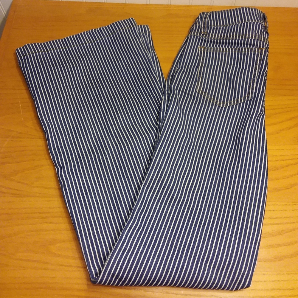 Forever 21 Pinstripe High Waist Flare Pants Size M